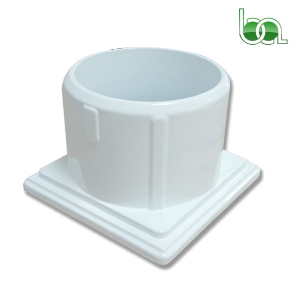 MULTI SOPORTE BASE DE ALUMINIO PARA TUBO 100X100 Ø100 Ø80 LACADO PIE BARANDILLA CON TALADRO PARA TORNILLOS INTERIOR MBA8010