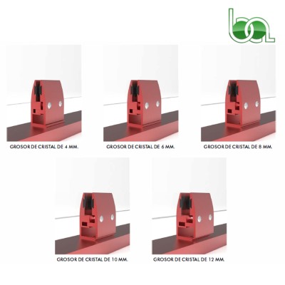 PINZA PARA VIDRIO FIJACRISTALES DE ALUMINIO LACADA RECTA 4-6-8-10-12 MM - FCRE