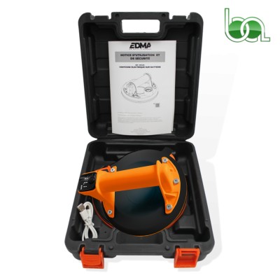 VENTOSA ELÉCTRICA CON BATERÍA Y PANTALLA DIGITAL PARA TRANSPORTE VIDIRO 130KG BASE 198MM EDMA
