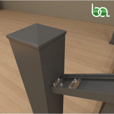 REMATE TAPA PIRAMIDE DE ALUMINIO LACADO PARA TUBO 80X80 PIR8080 ALUMABE NEGRO MUESTRA