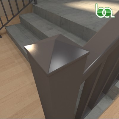 REMATE TAPA PIRAMIDE DE ALUMINIO LACADO PARA TUBO 80X80 PIR8080 ALUMABE NEGRO MUESTRA