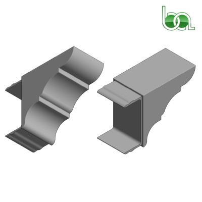 REMATE TAPA PÉRGOLA DE ALUMINIO LACADO PARA TUBO 60X40 PER6040 ALUMABE MODELO 3D