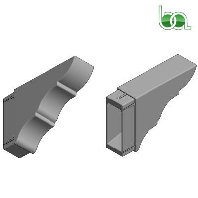 REMATE TAPA PÉRGOLA DE ALUMINIO LACADO PARA TUBO 100X40 PER1040 ALUMABE 3D