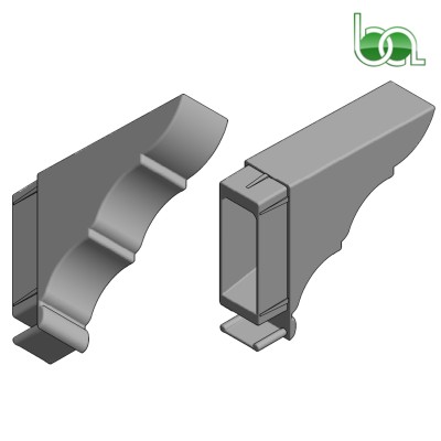 REMATE TAPA PÉRGOLA DE ALUMINIO LACADO PARA TUBO 120X40 PER1240 ALUMABE MODELO 3D
