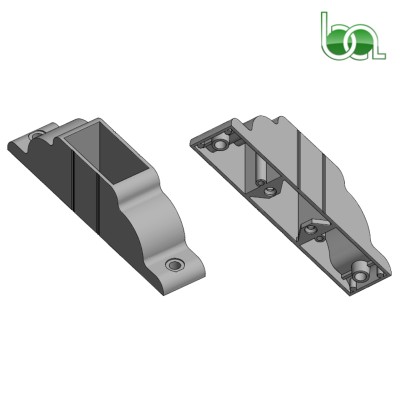 DOBLE PECHO PALOMA INFERIOR PARA PÉRGOLA DE ALUMINIO LACADO DE 80X40 PALIN ALUMABE MODELO 3D BASE PERGOLA