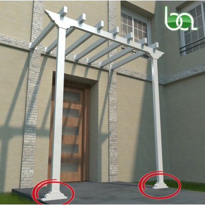 DOBLE PECHO PALOMA INFERIOR PARA PÉRGOLA DE ALUMINIO LACADO DE 80X40 PALIN ALUMABE BASE PERGOLA