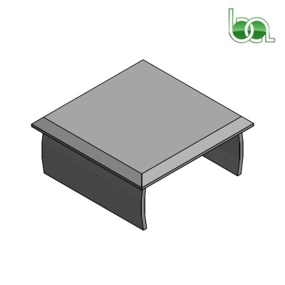 REMATE TAPA PLANA DE ALUMINIO LACADO PARA TUBO 40X40 TAPAL4040 ALUMABE MODELO 3D