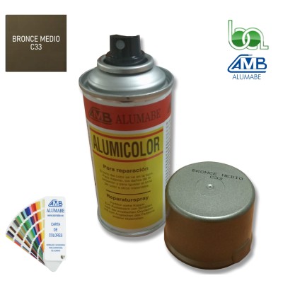 PINTURA EN SPRAY PARA RETOQUE DE ALUMINIO LACADO BRONCE MEDIO C33 150ML