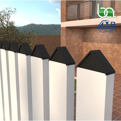 JUEGO TAPA REMATE DE PVC PUNTA FLECHA TOPE PARA TUBO 60X20MM PARA VERJAS EN CORTE RECTO O CORTE INGLETE TPJF62 ALUMABE