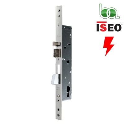 CERRADURA DE EMBUTIR ELÉCTRICA PALANCA Y PICAPORTE PARA PUERTAS CON CILINDRO DE PERFIL EU 781802252, 781802302, 781802352 ISEO