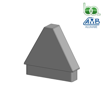TAPA REMATE DE PVC PUNTA FLECHA TOPE PARA TUBO 80X20MM PARA VERJAS EN CORTE RECTO TPF82 ALUMABE MODELO 3D