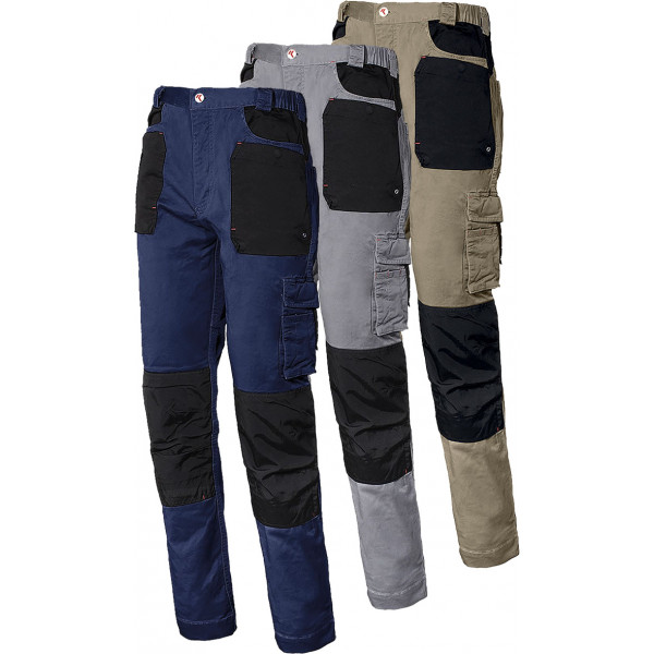 PANTALON STRETCH GRIS/NEGRO 8730B T-3XL